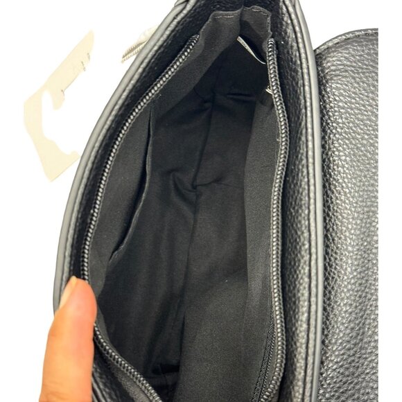 Jessica Moore Essentials‎ Crossbody Bag, Black Pebbled Leather, Compact Design - Picture 4 of 6